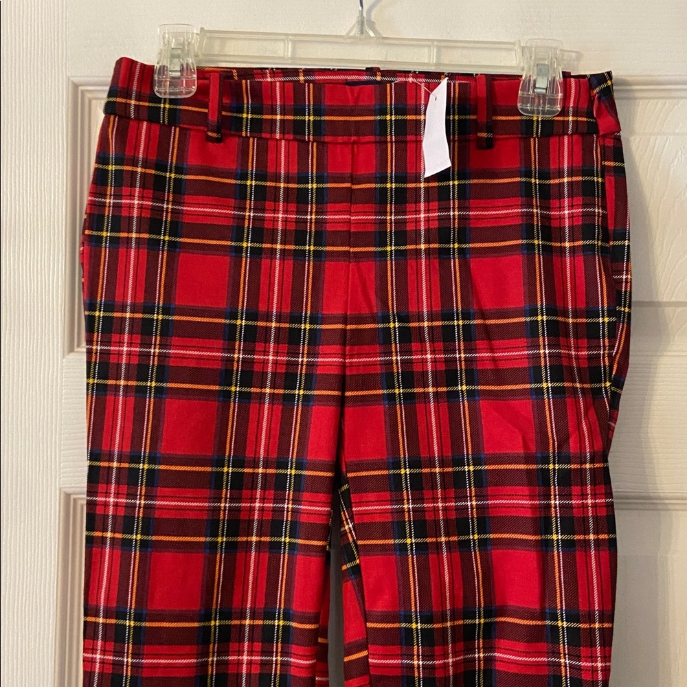 J. Crew Red Plaid Women’s Winnie Dress Pants size 2 brand new inseam 25” - Picture 3 of 8